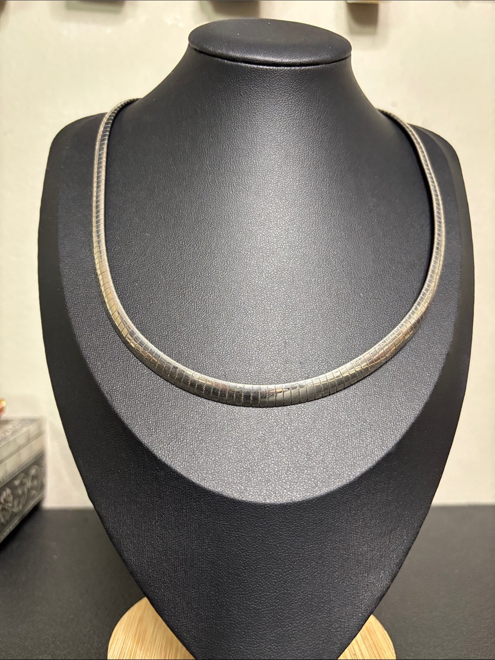 Silver-Tone Herringbone Choker Necklace - Elegant Women’s Jewelry